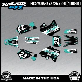 Graphics Kit for Yamaha YZ250 YZ125 (1996-2001) YZ 250 YZ 125 Evader - Teal