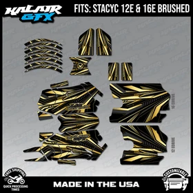 Graphics Kit for STACYC 12 EDRIVE and 16 EDRIVE BRUSHED Prime Series - Gold