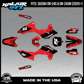 Graphics Kit for Suzuki DR-Z4S DR-Z4SM DRZ4SM 2025 2026 Night-RED