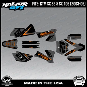 Graphics Kit for KTM 85SX 105SX SX85 SX105 (2003-2005) OG Crew - Orange Shift