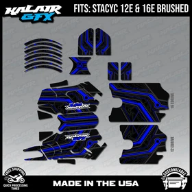 Graphics Kit for STACYC 12 EDRIVE and 16 EDRIVE BRUSHED Electron-blue