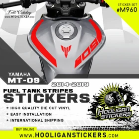 Yamaha MT-09 curve fuel tank stickers [M960]