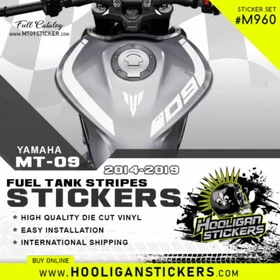 Yamaha MT-09 curve fuel tank stickers [M960]
