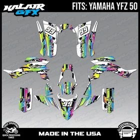 Graphics Kit for Yamaha YFZ 50 YFZ50 (All Years) Incision Series - Rainbow