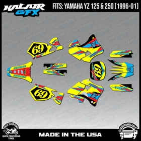 Graphics Kit for Yamaha YZ250 YZ125 YZ 250 (1996-2001) Vintage - KRAZY