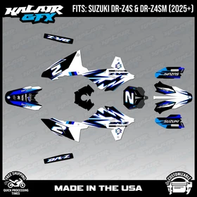 Graphics Kit for Suzuki DR-Z4S DR-Z4SM DRZ4SM 2025 2026 Vizion-BLUE