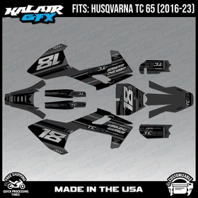 Graphics Kit for Husqvarna TC65 (2016-2023) TC 65 Warrior Series - Smoke