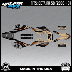 Graphics Kit for Beta RR50 (2006-2010) Orange-crew Series - TAN