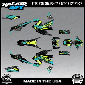 Graphics Kit for YAMAHA FZ-07 MT-07 (2021-2023) Cardiff Series - Teal