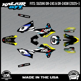 Graphics Kit for Suzuki DR-Z4S DR-Z4SM DRZ4SM 2025 2026 Division-YELLOW
