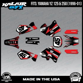 Graphics Kit for Yamaha YZ250 YZ125 (1996-2001) YZ 250 YZ 125 Division - Red