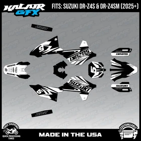 Graphics Kit for Suzuki DR-Z4S DR-Z4SM DRZ4SM 2025 2026 Turbo-WHITE