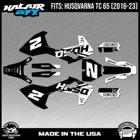 Graphics Kit for Husqvarna TC65 (2016-2023) TC 65 Splinter Series - White