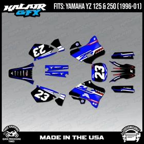 Graphics Kit for Yamaha YZ250 YZ125 (1996-2001) YZ 250 YZ 125 Viper - Blue