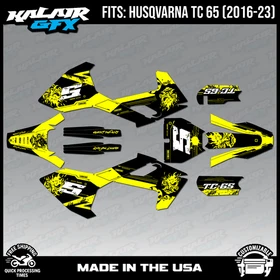 Graphics Kit for Husqvarna TC65 (2016-2023) TC 65 NightCity Series - Yellow