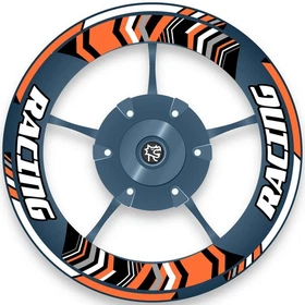 Orange Racing Decal Wheel Sticker 17 inch BP02 For Yamaha XSR 700 16 17 18 19