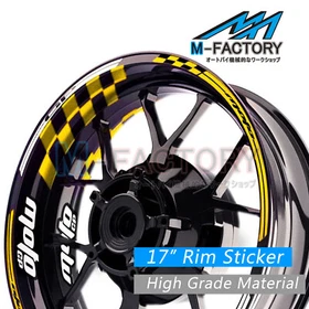 Racing 17" Stripes White Rim Stickers Edge Inner Tape AA01 For Yamaha Suzuki