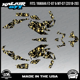 Graphics Kit for  YAMAHA FZ-07 MT-07 (2018-2020) Digital Series - Gold