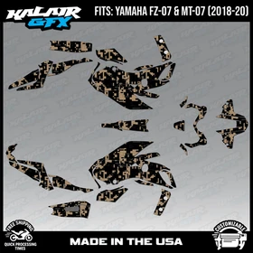 Graphics Kit for  YAMAHA FZ-07 MT-07 (2018-2020) Digital Series - Tan