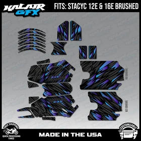 Graphics Kit for STACYC 12 EDRIVE and 16 EDRIVE BRUSHED Twitch-purple