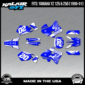 Graphics Kit for Yamaha YZ250 YZ125 (1996-2001) YZ 250 YZ 125 Spear - Blue