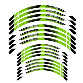 Green 21in 19in Front Rear Rim Wheel Sticker Decals For Yamaha YZ MX Dirt Bike