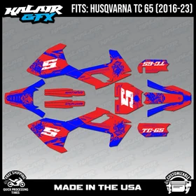 Graphics Kit for Husqvarna TC65 (2016-2023) TC 65 NightCity Series - Red