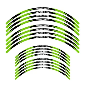 Green 21in 19in Front Rear Rim Wheel Sticker Decals For Kawasaki KX MX Dirt Bike