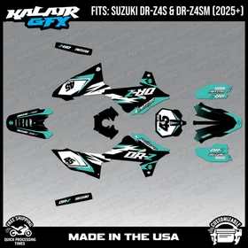Graphics Kit for Suzuki DR-Z4S DR-Z4SM DRZ4SM 2025 2026 Division-TEAL