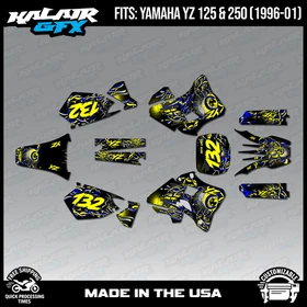 Graphics Kit for Yamaha YZ250 YZ125 (1996-2001) YZ 250 YZ 125 Core - YELLOW