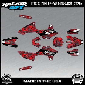 Graphics Kit for Suzuki DR-Z4S DR-Z4SM DRZ4SM 2025 2026 Snagged-RED