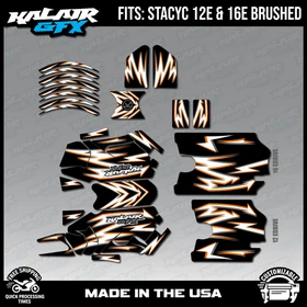Graphics Kit for STACYC 12 EDRIVE and 16 EDRIVE BRUSHED Vizion Series - Orange