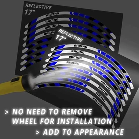 SH19 Red Reflective Wheel Sticker Tape For Kawasaki Ninja 650R 2006-2021