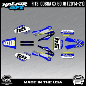 Graphics Kit for COBRA CX50 JR 2014-2021 Split Series - Blue
