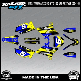 Graphics Kit for Yamaha YZ250 YZ125 (2002-2014) UFO PLASTICS Turbo - Yellow