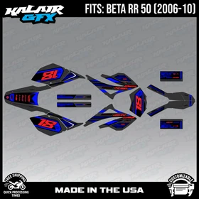 Graphics Kit for Beta RR50 (2006-2010) Warrior Series - BLUE-SHIFT