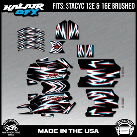 Graphics Kit for STACYC 12 EDRIVE and 16 EDRIVE BRUSHED Vizion Series - Red