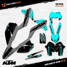 Gray & Cyan Slick Graphics Kit fits KTM 13-16 EXC EXC/F XCW 125 250 300 450