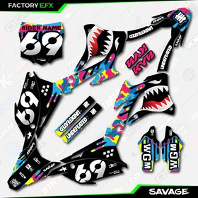 CMYK Savage Camo Racing Graphics Kit fits 22-25 Kawasaki KX85 Kx112 Decal Kx 85