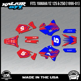 Graphics Kit for Yamaha YZ250 YZ125 (1996-2001) YZ 250 YZ 125 Future - Red