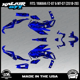 Graphics Kit for  YAMAHA FZ-07 MT-07 (2018-2020)  Acid - Blue Shift