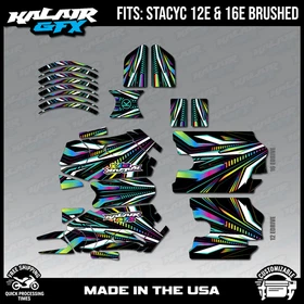 Graphics Kit for STACYC 12 EDRIVE and 16 EDRIVE BRUSHED Prime Series - Rainbow
