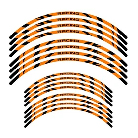 Orange 21in 18in Front Rear Rim Wheel Sticker Decals For Kawasaki KLX Dirt Bike