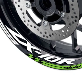 Rim Decor Sticker 17'' Wheel Check Pattern For Kawasaki ZX10R Ninja ZX1000 04-20