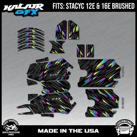 Graphics Kit for STACYC 12 EDRIVE and 16 EDRIVE BRUSHED Twitch-rainbow