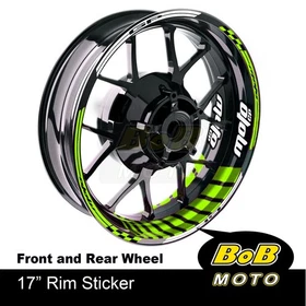 AA02 17" Wheel Rim Stickers Stripes Tape Green For Kawasaki ER6F 09-16 13 14 15