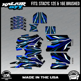 Graphics Kit for STACYC 12 EDRIVE and 16 EDRIVE BRUSHED Prime-blue
