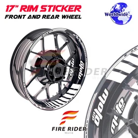 Red A2 17" Rim Wheel Sticker For Kawasaki NINJA 650R 06-18 14 15 16 17