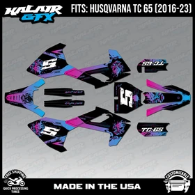 Graphics Kit for Husqvarna TC65 (2016-2023) TC 65 NightCity Series - Magenta