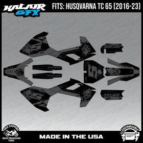 Graphics Kit for Husqvarna TC65 (2016-2023) TC 65 NightCity Series - Smoke